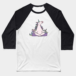 Unicorn Meditation Namaste Yoga Baseball T-Shirt